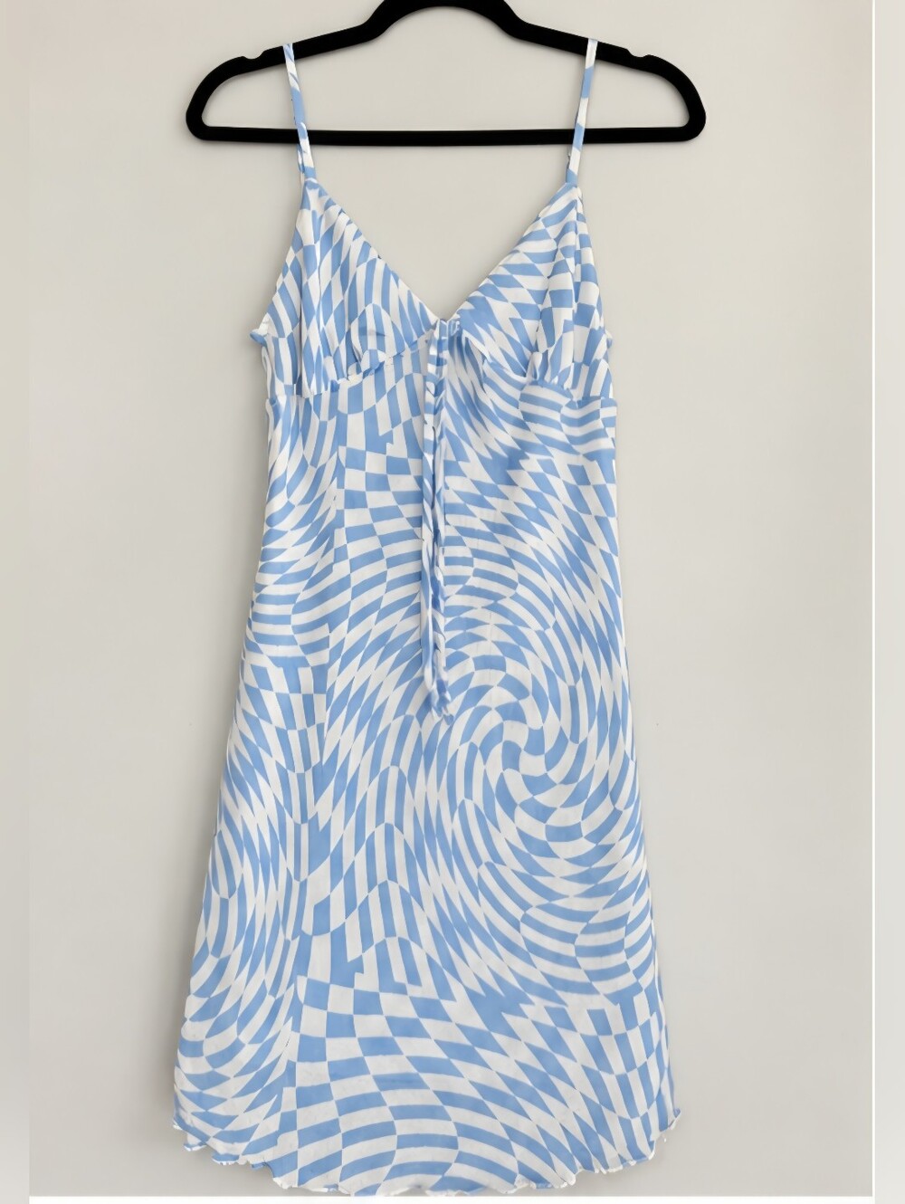 Le Lis Blue and White Swirl Midi Slip Dress - Small
